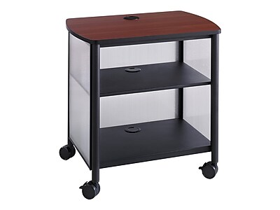 Contemporary Design Capacity Cherry Top/Black Frame Safco Products Impromptu Mobile Print Stand with Doors 1859BL 200 lbs Swivel Wheels